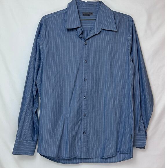 Kathmandu Men's Blue Striped Long Sleeve Dressy Preppy Shirt - Size M - Picture 1 of 6